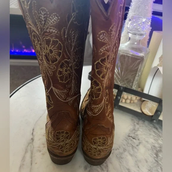 Macie Bean M8041 Ladies Embroidered Western Boot Whiskey Bent Foot Snip Toe 7 - Picture 2 of 11